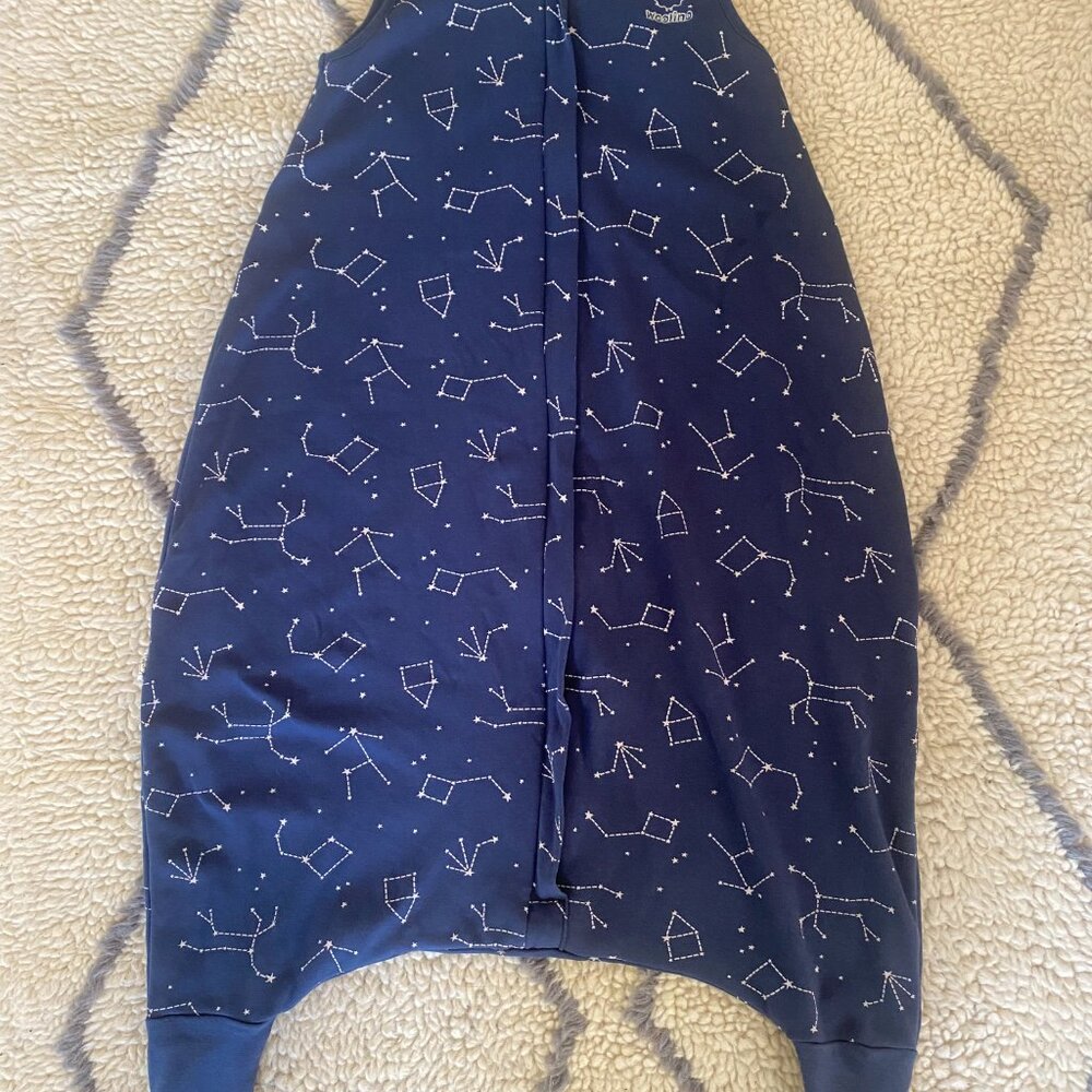 Woolino Toddler Sleep Bag with Feet, Night Sky Print
